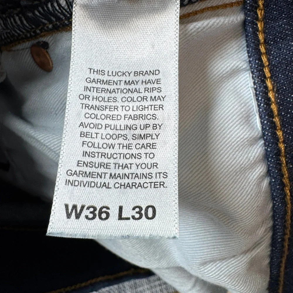 Lucky Brand Men's 110 Slim Jeans 36x30 Dark Wash Blue Advanced Stretch Denim